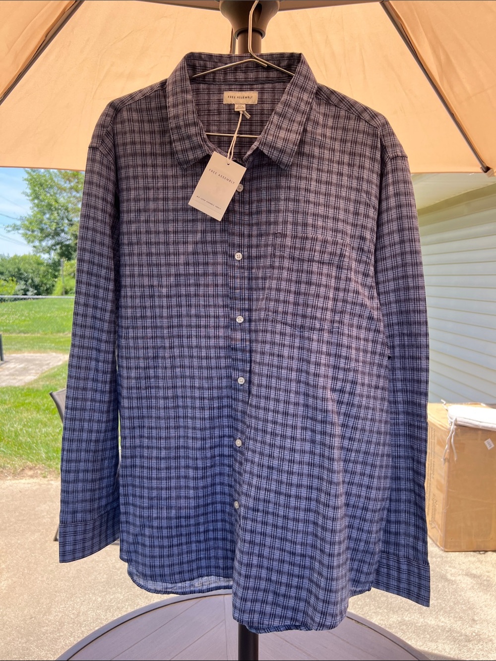 Peter Millar Men's Navy Plaid Button-Down Shirt